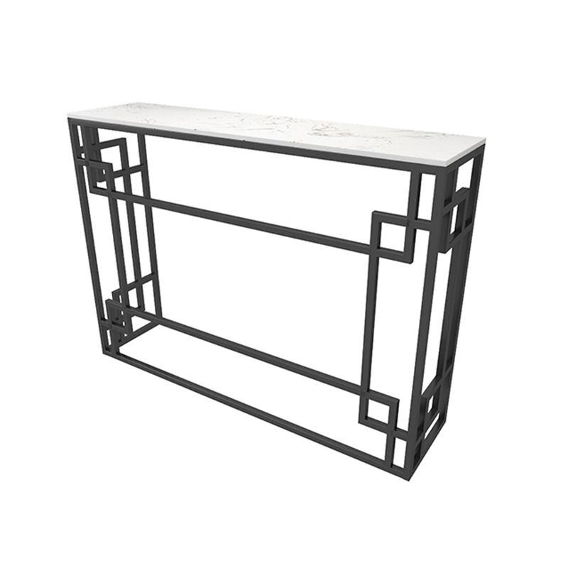 Modern Sofa Console Table Antique Finish Console Accent Table in Marble Clearhalo 'Console Tables' 'console_tables' 'Entry & Mudroom Furniture' 'furn' 'furn_console_tables' 'Furniture' 1200x1200_de32eefb-6b9d-4b92-b897-d57ab39eaf5e