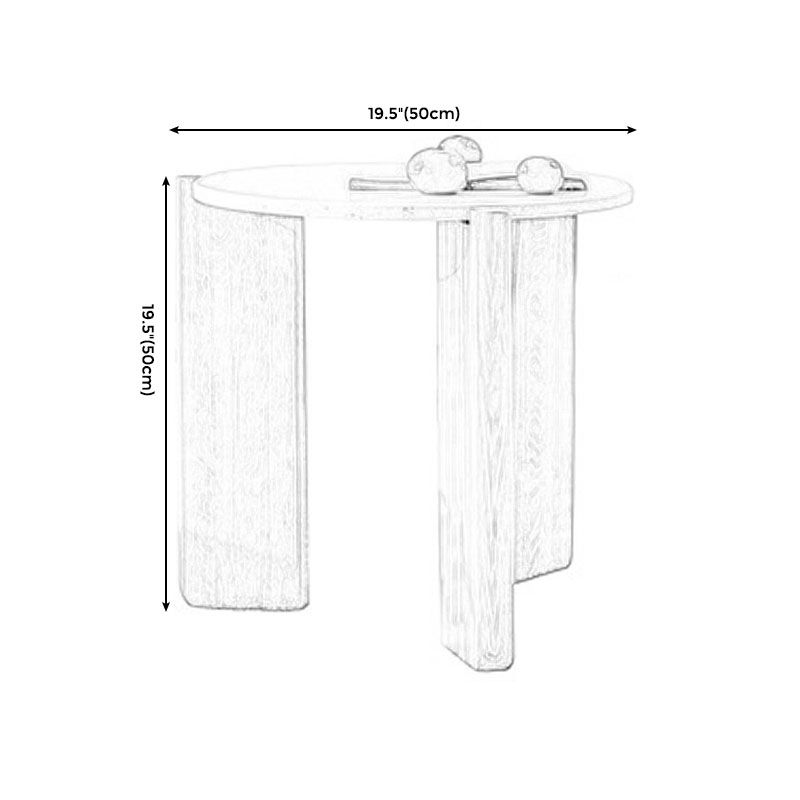 Modern White Round Coffee Table with Three Wood Legs Coffee Table Clearhalo 'Coffee & Accent Tables' 'Coffee Tables' 'coffee_tables' 'furn' 'furn_coffee_tables' 'Furniture' 'furniture_coffee_tables' 'Living Room Furniture' 1200x1200_de348756-ea44-4cef-ae57-3c833197dac3