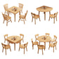 Modern Style Solid Wood Dining Table Brown Round Drop-Leaf Table with 4 Legs for Home Clearhalo ' dining_table' 'Dining Tables & Seating' 'Dining Tables' 'furn' 'furn_dining_table' 'Furniture' 'furniture_dining_table' 'Kitchen & Dining Furniture' 'kitchen&dining_furn' 'kitchen' 'kitchen_dining_table' 1200x1200_de348c75-d11e-4520-a6b4-1eede16644ce