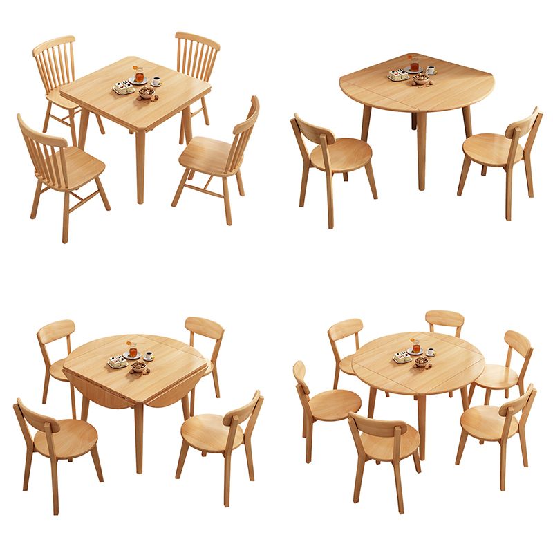 Modern Style Solid Wood Dining Table Brown Round Drop-Leaf Table with 4 Legs for Home Clearhalo ' dining_table' 'Dining Tables & Seating' 'Dining Tables' 'furn' 'furn_dining_table' 'Furniture' 'furniture_dining_table' 'Kitchen & Dining Furniture' 'kitchen&dining_furn' 'kitchen' 'kitchen_dining_table' 1200x1200_de348c75-d11e-4520-a6b4-1eede16644ce