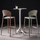 Modern Plastic Barstool Low Back Counter Stool in Matte Finish