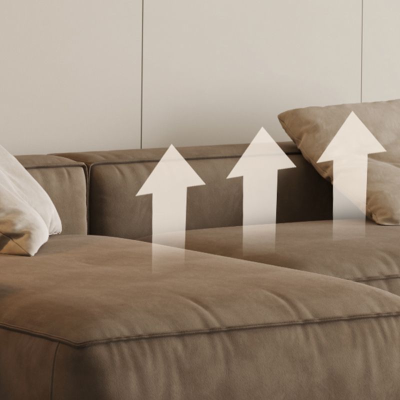 リビングルームの茶色の現代の染色抵抗性四角い腕ソファ