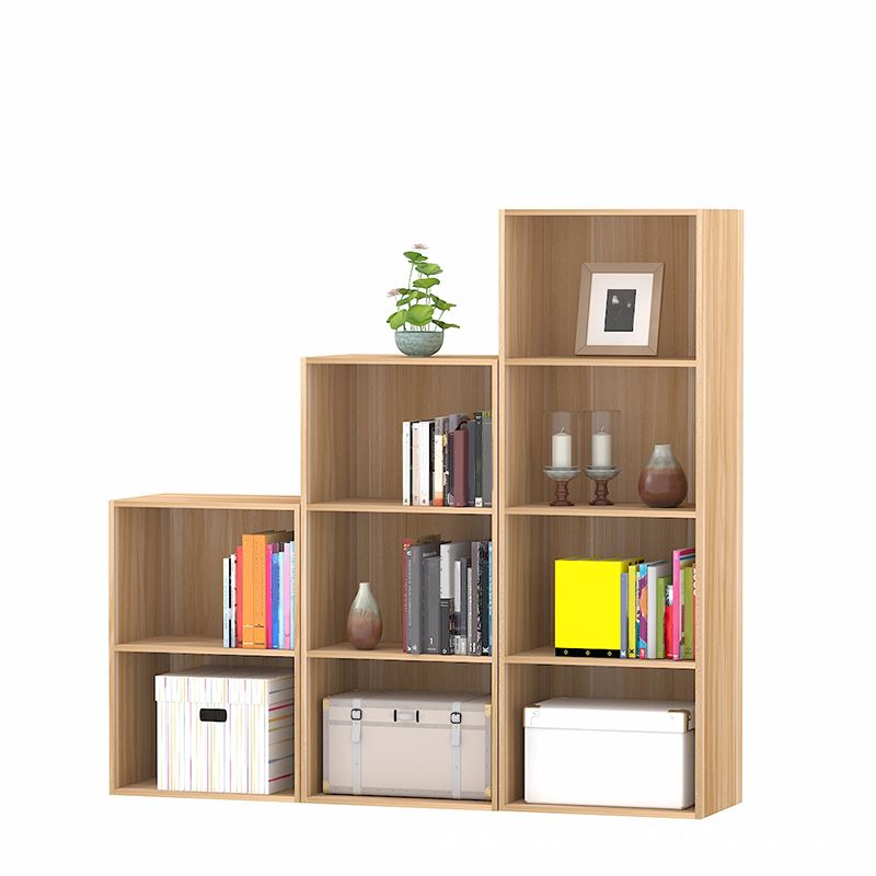 Moderne verticale gesloten achterste plank boekenkast hoek Engineered houten boekplank voor thuis