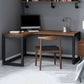 29,25 inch Hoogte Industrial Office Desk Solid Wood L-Shape Writing Desk