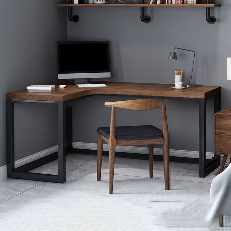 29,25 inch Hoogte Industrial Office Desk Solid Wood L-Shape Writing Desk