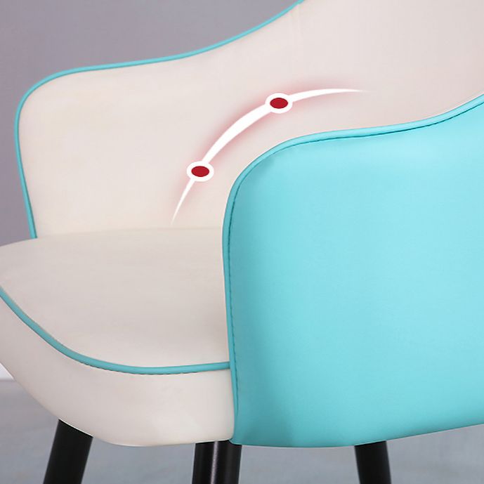 Scandinavian Style Metal Dining Chair Dining Room Open Back Dining Side Chair with Arm Clearhalo ' kitchen&dining_furn' 'Dining Chairs' 'Dining Tables & Seating' 'dining_chair' 'furn' 'furn_dining_chair' 'Furniture' 'furniture_dining_chair' 'Kitchen & Dining Furniture' 'kitchen' 1200x1200_de37a2f9-c3e7-4711-9504-3f5ef6453ec9