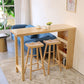 Modern Bar Table Set 1/2/3 Pieces Rectangle Bar Table with Wooden High Stools for Home