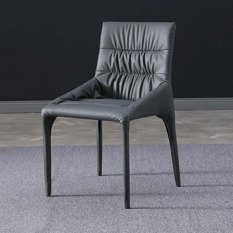Contemporary Style Metal Dining Chair Leather Dining Armless Side Chair for Kitchen Clearhalo ' kitchen&dining_furn' 'Dining Chairs' 'Dining Tables & Seating' 'dining_chair' 'furn' 'furn_dining_chair' 'Furniture' 'furniture_dining_chair' 'Kitchen & Dining Furniture' 'kitchen' 1200x1200_de3c0c88-e0b3-4682-b28d-403fb0ae3bc6