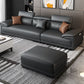 Black Faux Leather Sofa 33.46" H Pillow Top Arm Sofa & Chaise Clearhalo 'furn' 'furn_sectionals' 'Furniture' 'furniture_sectionals' 'Living Room Furniture' 'Sectionals' 1200x1200_de3cc7ad-919e-4e9b-962a-8d0481a22e3f