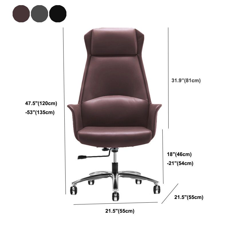 Silla de oficina de gestión de cuero moderna silla de computadora ergonómica ergonómica alta