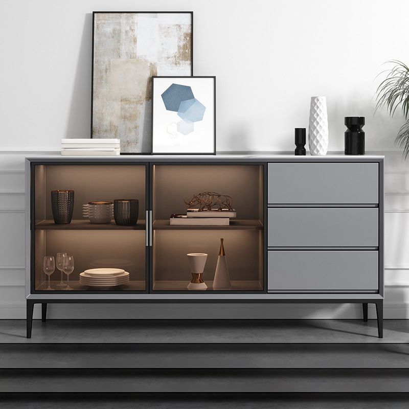 Glam Sideboard buffet 3 cassetti e 2 mobili porte a buffet sideboard