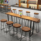 Mesa de bar de madera maciza especializada Mesa de bar de pub industrial marrón con base de trineo