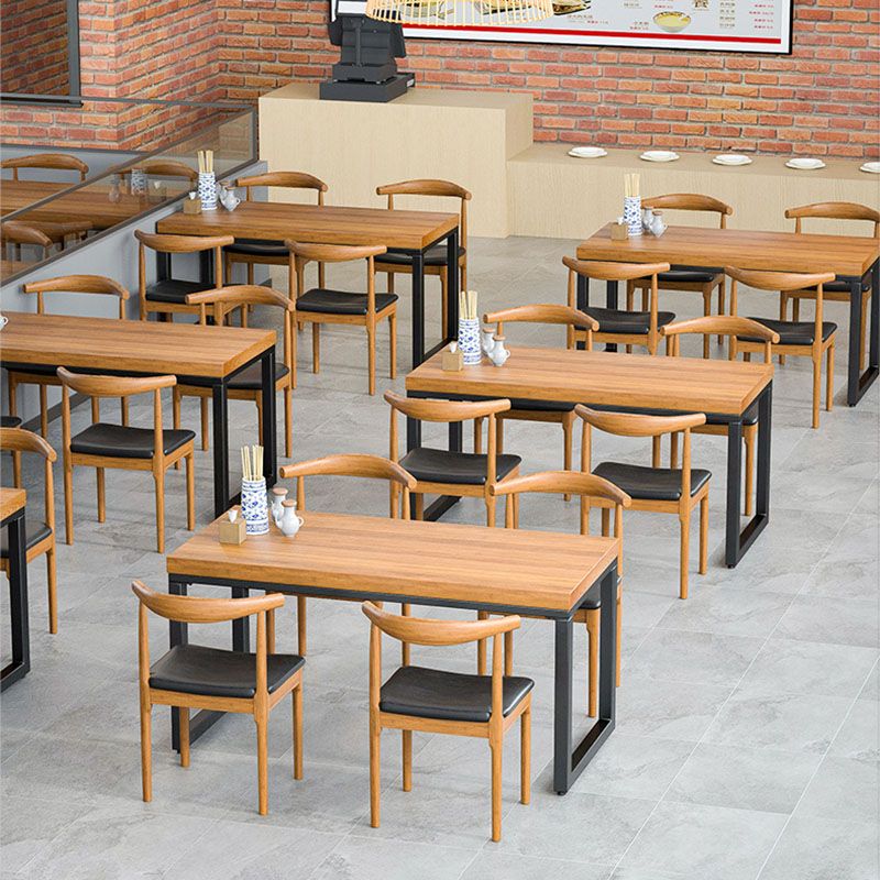 Natural Industrial 1/2/5/7 Pieces Dining Table Set Solid Wood Fixed Dining Table Furniture Clearhalo 'Dining Room Sets' 'Dining Tables & Seating' 'dining_room_set' 'furn' 'furn_dining_room_set' 'Furniture' 'furniture_dining_room_set' 'Kitchen & Dining Furniture' 'kitchen&dining_furn' 'kitchen' 1200x1200_de41cbd9-4500-46b9-bc3a-6d97dcaea91c