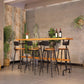 Massivholz-Bartisch-Set, moderner rechteckiger 1/2/7-teiliger Thekentisch