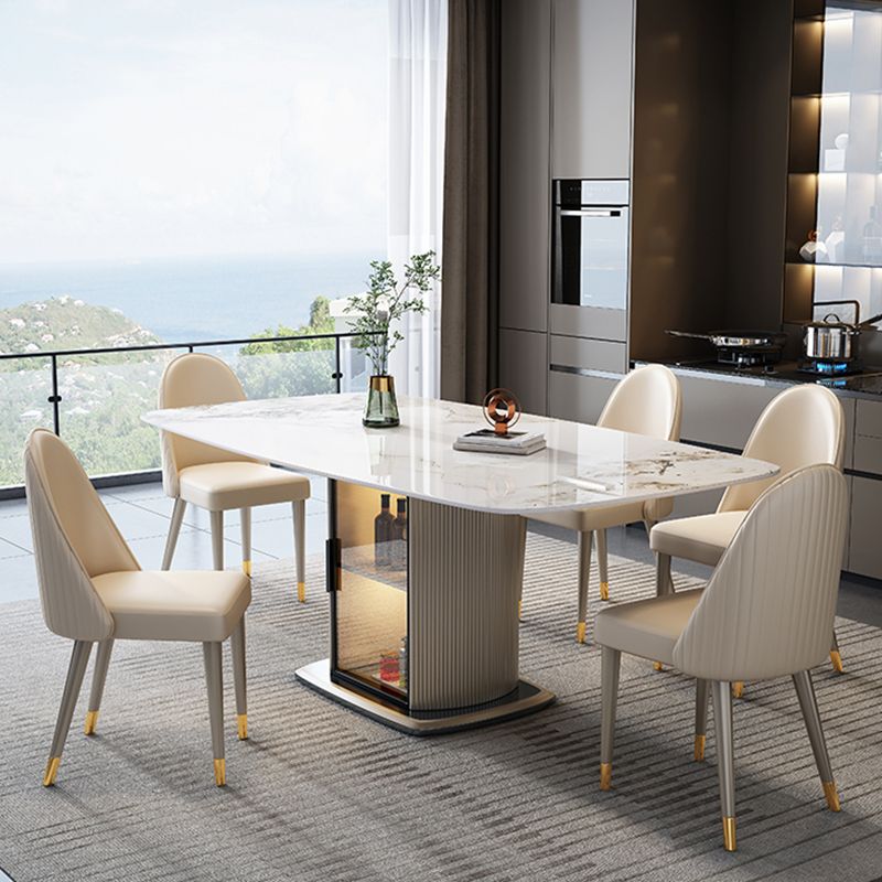 1/5/7 pezzi set da pranzo in pietra sinterizzato moderno con spazio