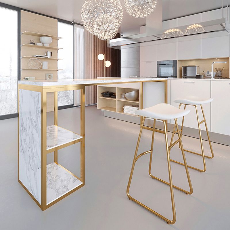 Rectangular Bar Height Table Faux Marble Top Bistro Pub Table for Patio Use Clearhalo 'Bar Furniture' 'Bar Tables' 'bar_tables' 'furn' 'furn_bar_tables' 'Furniture' 'Kitchen & Dining Furniture' 1200x1200_de44eae8-2257-46bc-80ad-40f074989e4e