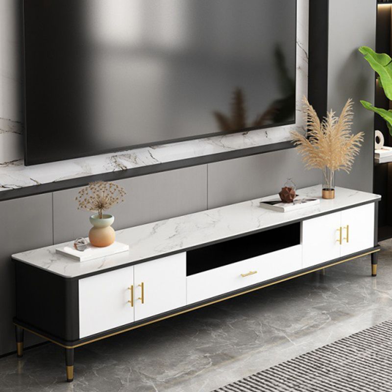 Contemporary TV Media Console Stone TV Stand Console with Drawer Clearhalo 'furn' 'furn_tv_stands_entertainment_centers' 'Furniture' 'Living Room Furniture' 'TV Stands & Entertainment Centers' 'TV Stands & Media Storage Furniture' 'tv_stands_entertainment_centers' 1200x1200_de457779-a8fe-4212-b376-cdae102413c3