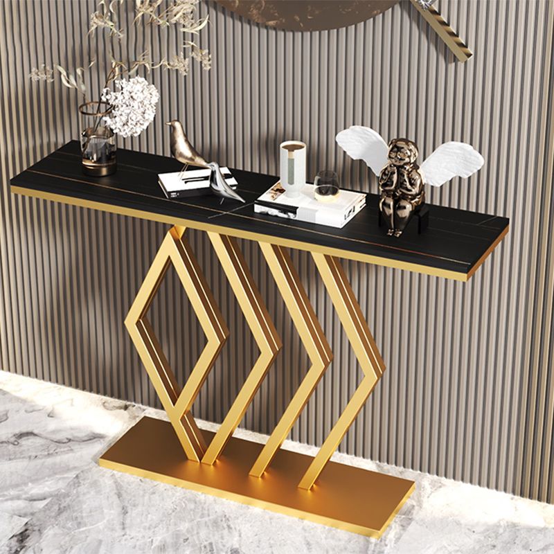 Tavolo da ardesia glam e console metallica resistente alle macchie astratte per Hall