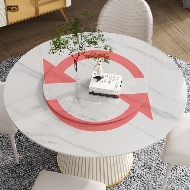 Modern Style Dining Table Round White Sintered Stone Dining Table for Home Use Clearhalo ' dining_table' 'Dining Tables & Seating' 'Dining Tables' 'furn' 'furn_dining_table' 'Furniture' 'furniture_dining_table' 'Kitchen & Dining Furniture' 'kitchen&dining_furn' 'kitchen' 'kitchen_dining_table' 1200x1200_de4aea42-cffe-473b-b7f2-ece383cd4443