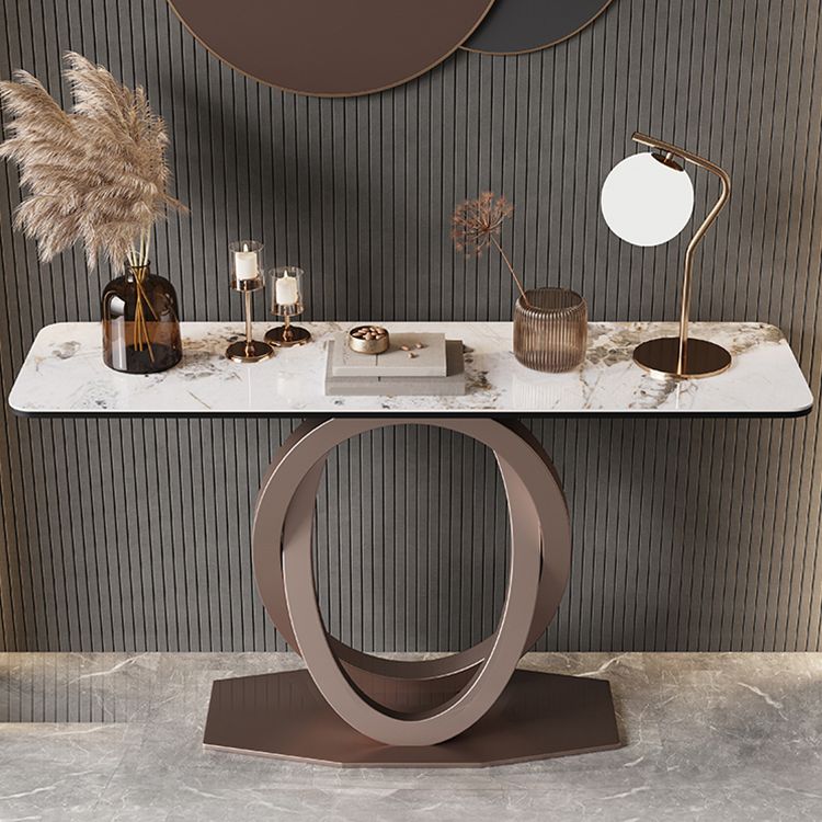 Modern Console Table Stone Abstract Base Accent Table , 33.46" Tall Clearhalo 'Console Tables' 'console_tables' 'Entry & Mudroom Furniture' 'furn' 'furn_console_tables' 'Furniture' 1200x1200_de4b186a-bfb7-473b-98d8-ef7281436474