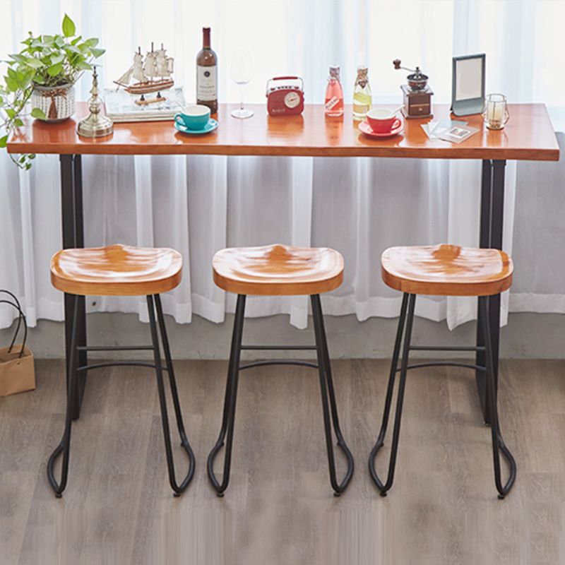 Modern Solid Wood Counter Set 1/2/4 Pieces Rectangle Bar Table Set in Natural Clearhalo 'Bar Furniture' 'furn' 'furn_home_bar_bar_sets' 'Furniture' 'Home Bars & Bar Sets' 'home_bar_bar_sets' 'Kitchen & Dining Furniture' 1200x1200_de4bc6e7-c2bf-4d86-81a3-6221ad1e3055