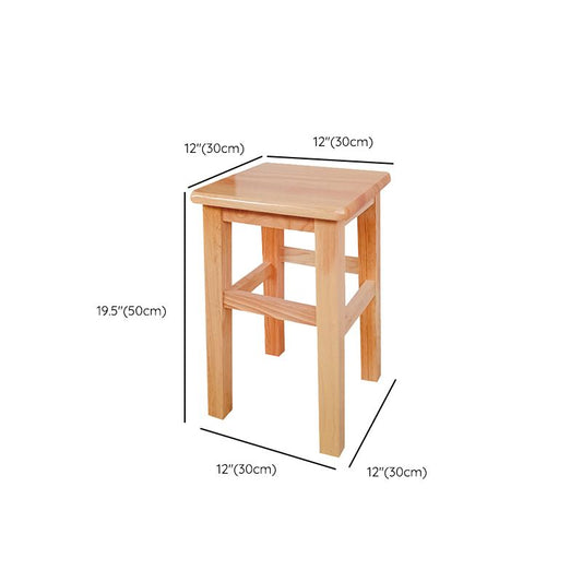 Sedia a barre in legno massiccio senza schienale quadrato sedia in legno industriale con 4 gambe