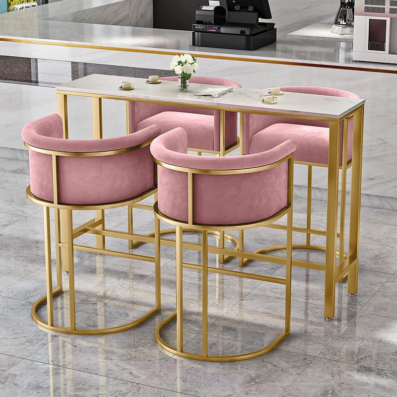 Glam Style Bar Set 1/3/5 Pieces Faux Marble Pub Table with Solid Back Stool Clearhalo 'Bar Furniture' 'furn' 'furn_home_bar_bar_sets' 'Furniture' 'Home Bars & Bar Sets' 'home_bar_bar_sets' 'Kitchen & Dining Furniture' 1200x1200_de4c3b9d-9066-41cf-9f19-ce61f72127cb