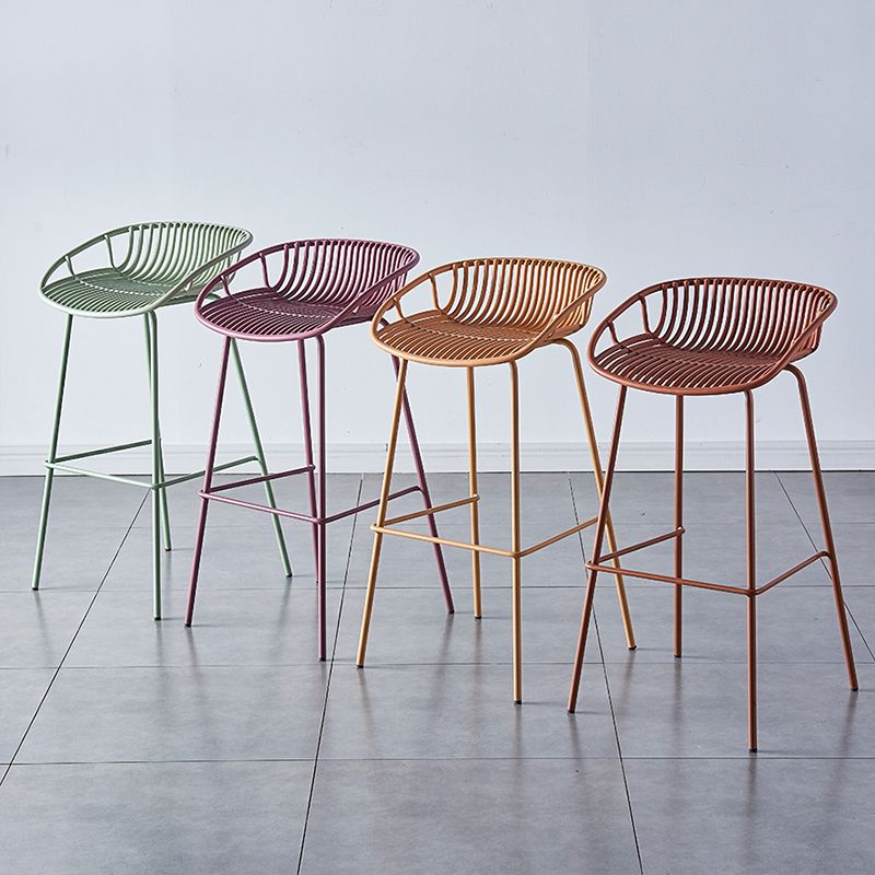 Industrial Backrest Armless Counter Stool Metal Cafe Bar Stool with 4 Legs Clearhalo 'Bar Furniture' 'Bar Stools' 'bar_stools' 'furn' 'furn_bar_stools' 'Furniture' 'Kitchen & Dining Furniture' 1200x1200_de4ce687-a581-463f-ae83-1260b80333fa