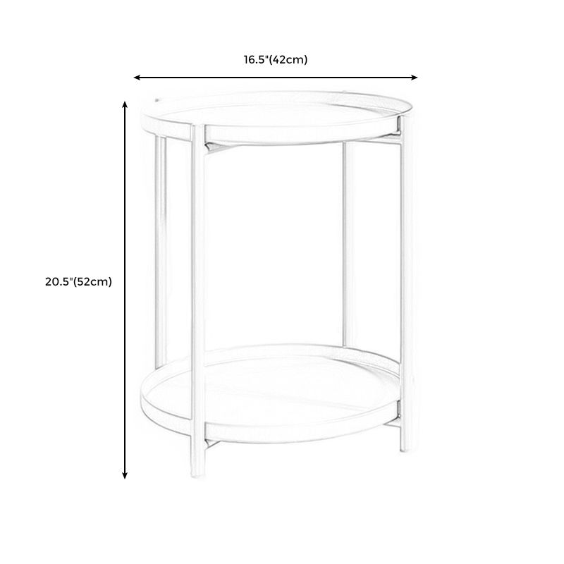 Nordic Round Metal Storage End Table 16.54" x 16.54" x 20.47" Sofa Side Table Clearhalo 'Coffee & Accent Tables' 'End & Side Tables' 'end_side_table' 'Furniture' 'furniture_end_side_table' 'Living Room Furniture' 1200x1200_de4e0c53-561a-4eab-8acb-01c4eb67f686
