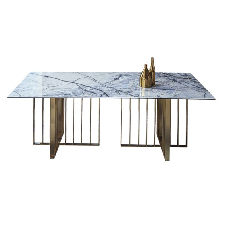 Style nordique 1/2/5/7 Pieces Chaises de restauration Ensemble de meubles en pierre rectangulaire en gris