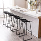 Contemporary Plastic Bar Stool Armless Dining Stool with Metal Base