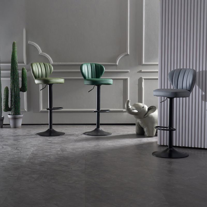 Modern Adjustable Height Swivel Barstool Restaurant Leather Stool Clearhalo 'Bar Furniture' 'Bar Stools' 'bar_stools' 'furn' 'furn_bar_stools' 'Furniture' 'furniture_bar_stools' 'Kitchen & Dining Furniture' 1200x1200_de519a2f-d3a6-49a7-a562-6d3f567b44c6