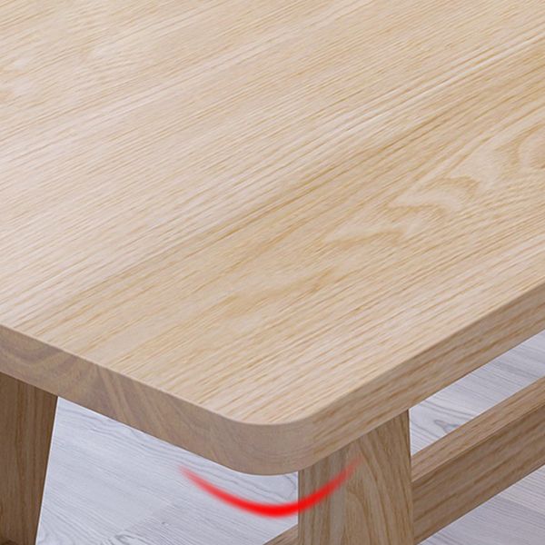 Vaste houten eettafel rechthoekige eettafel met schroefbasis