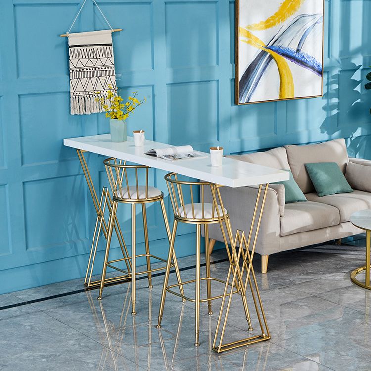 Traditional Luxury Solid Wood Table Gold and Metal Base Bar Table Clearhalo 'Bar Furniture' 'Bar Tables' 'bar_tables' 'furn' 'furn_bar_tables' 'Furniture' 'Kitchen & Dining Furniture' 1200x1200_de535dd5-bf1e-42c9-a3d1-89f12065d2b8