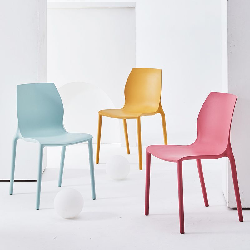 Stackable Plastic Dining Side Chair Scandinavian Solid Back Armless Dining Chairs Clearhalo ' kitchen&dining_furn' 'Dining Chairs' 'Dining Tables & Seating' 'dining_chair' 'furn' 'furn_dining_chair' 'Furniture' 'furniture_dining_chair' 'Kitchen & Dining Furniture' 'kitchen' 1200x1200_de54c6ea-69c5-4e0d-b01a-35851c170e9b