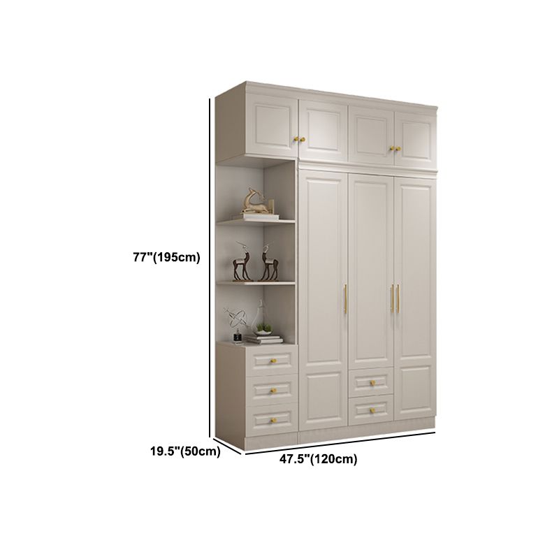 Hinged White Wardrobe Armoire Engineered Wood Wardrobe Closet Clearhalo 'Armoires & Wardrobes' 'armoires_wardrobes' 'Bedroom Furniture' 'furn' 'furn_armoires_wardrobes' 'Furniture' 1200x1200_de557260-124b-4987-b7ed-a3452876bf99