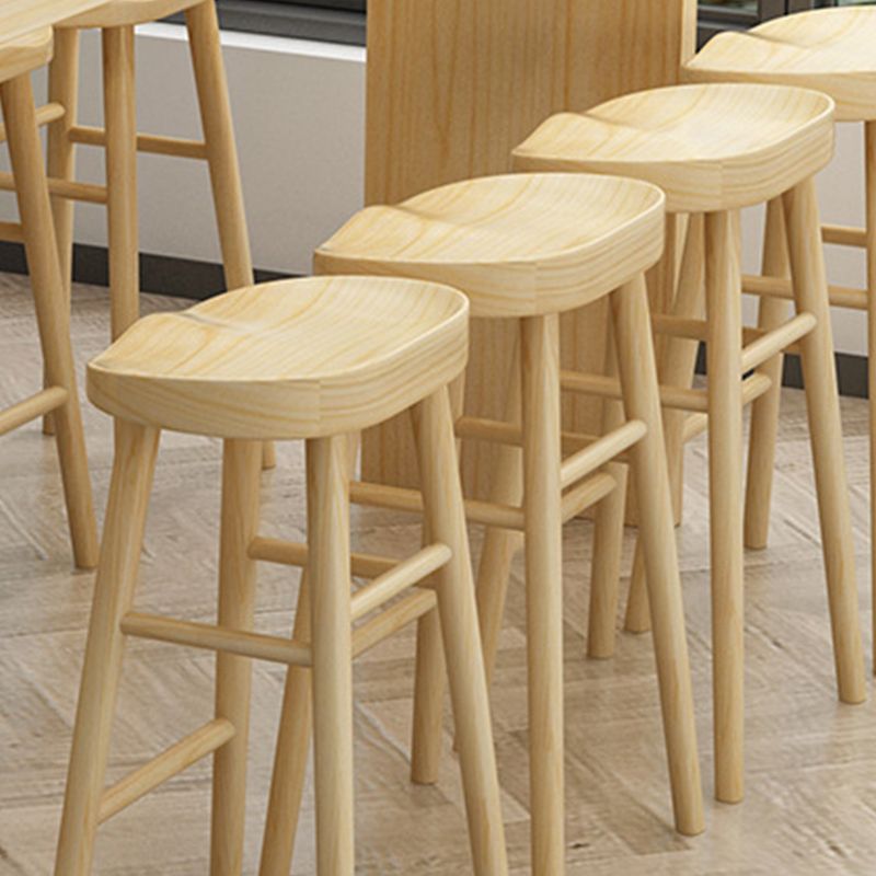 Zeitgenössischer Tresenhocker aus massivem Holz, Eimer, Wohnzimmer-Barhocker