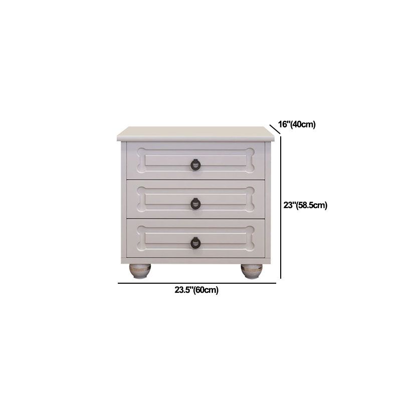 Cómoda cómoda de almacenamiento de madera blanca de 16.0 in de ancho con cajones
