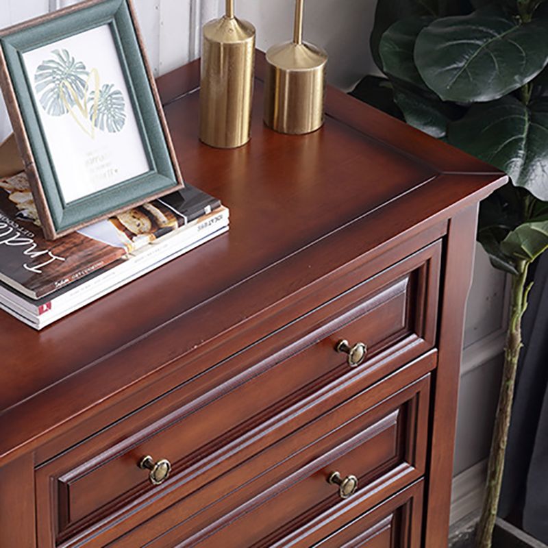 Media de acento marrón moderno acento de madera goma 4/5/6 - cofre de cajón