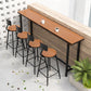 Wood Top Bar Dining Table Industrial Bar Dining Table with Trestle Base