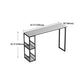Modern Rectangle Bar Dining Table Indoor Bar Table with Shelves in Black Clearhalo 'Bar Furniture' 'Bar Tables' 'bar_tables' 'furn' 'furn_bar_tables' 'Furniture' 'furniture_bar_tables' 'Kitchen & Dining Furniture' 'kitchen&dining_furn' 'kitchen' 1200x1200_de5ab185-0ac1-48ef-8f11-16410ff3c15c