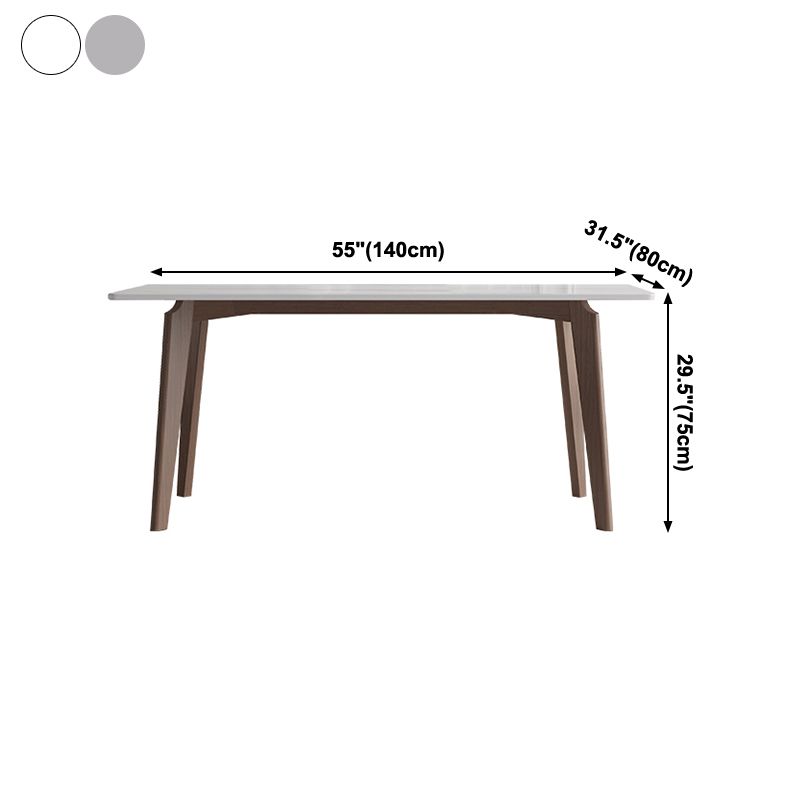 Sintered Stone Two-Color Dining Table Mid-Century Modern 4 Legs Table for Dining Room Clearhalo ' dining_table' 'Dining Tables & Seating' 'Dining Tables' 'furn' 'furn_dining_table' 'Furniture' 'furniture_dining_table' 'Kitchen & Dining Furniture' 'kitchen&dining_furn' 'kitchen' 'kitchen_dining_table' 1200x1200_de5afacb-f0dd-41cb-a0b6-2b6e4cf39600