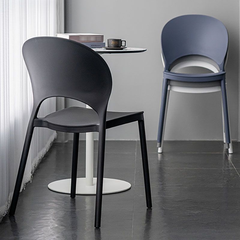 Contemporary Stacking Open Side Chair Matte Finish Home Dining Chair Clearhalo 'Dining Chairs' 'Dining Tables & Seating' 'dining_chair' 'furn' 'furn_dining_chair' 'Furniture' 'furniture_dining_chair' 'Kitchen & Dining Furniture' 1200x1200_de5b391a-7ac6-42ab-8680-48555fec5840