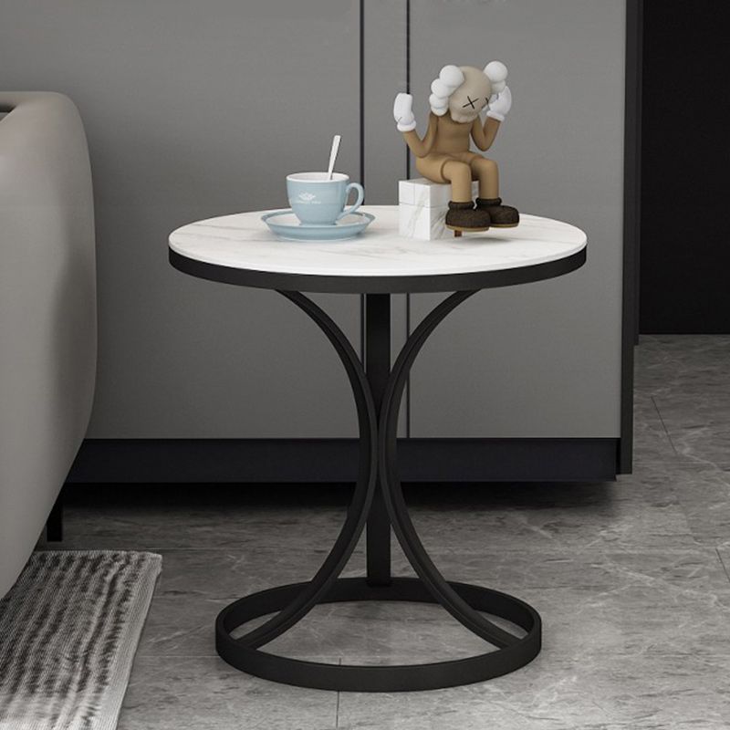 21.6 "Tall Pedestal End Table Modern Stone Top Side Table for Living Room