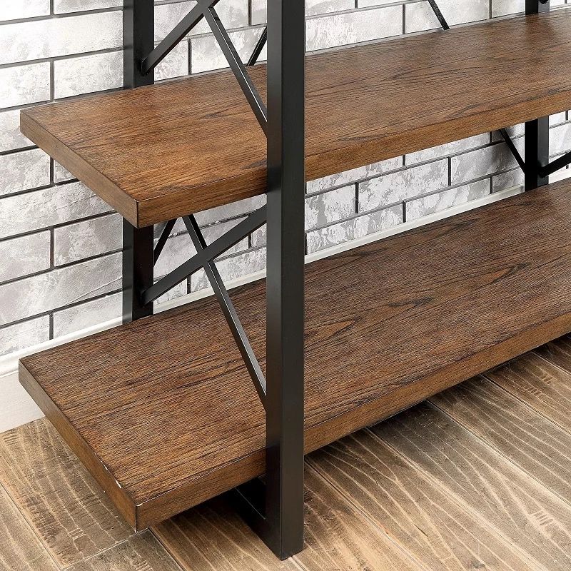Industrial Open Etagere Bookshelf with Black Iron Frame Solid Wood Shelf Clearhalo 'Bookcases' 'furn' 'furn_bookcases' 'Furniture' 'furniture_bookcases' 'kitchen' 'kitchen_bookcases' 'Living Room Furniture' 'Office Furniture' 1200x1200_de5bbeb1-c39d-40e0-b9fe-b80243dfd016