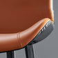 Industrial Dining Faux Leather Chair Indoor Black Metal Legs Dining Chair