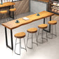 Modern Metal Base Bar Table Black Iron Solid Wood Bar Stool Table Clearhalo 'Bar Furniture' 'Bar Tables' 'bar_tables' 'furn' 'furn_bar_tables' 'Furniture' 'Kitchen & Dining Furniture' 1200x1200_de5ef239-e083-40e9-b965-613b0e03a7e4