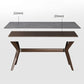 Contemporary Sintered Stone Top Wooden Base Dining Table with Chairs