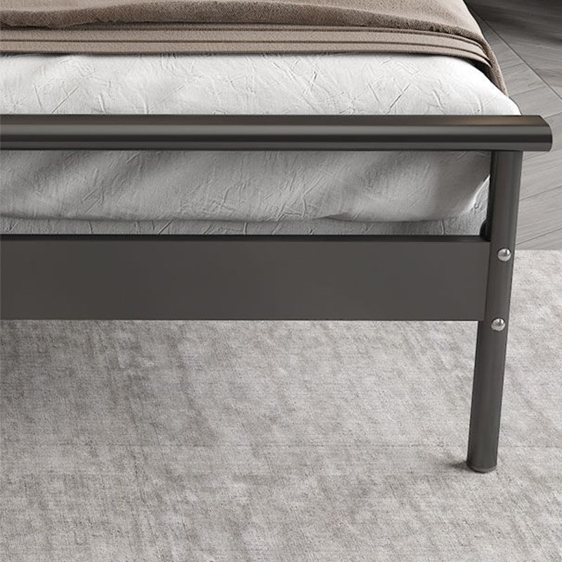 Cama de cabecera rectangular glamorosa con marco de hierro y piernas en cama de marco abierto