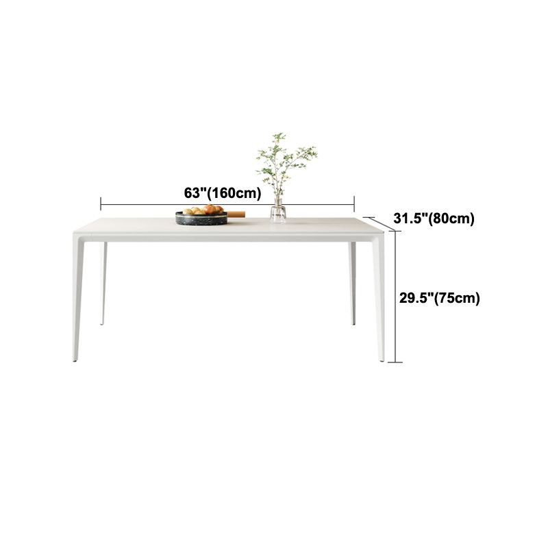 Rectangle Dining Site Table Simplicity Style Stone Dinner Table with 4 Legs Clearhalo ' dining_table' 'Dining Tables & Seating' 'Dining Tables' 'Furniture' 'furniture_dining_table' 'Kitchen & Dining Furniture' 'kitchen&dining_furn' 'kitchen' 'kitchen_dining_table' 1200x1200_de61cfcf-dd30-4e13-ba81-5a2a53423a92